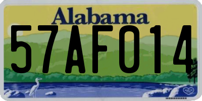 AL license plate 57AF014