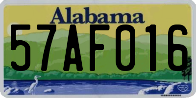 AL license plate 57AF016