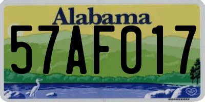 AL license plate 57AF017