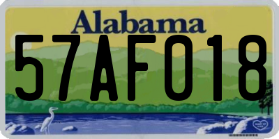 AL license plate 57AF018
