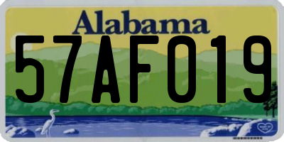 AL license plate 57AF019