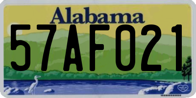AL license plate 57AF021