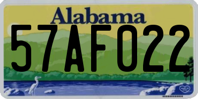 AL license plate 57AF022