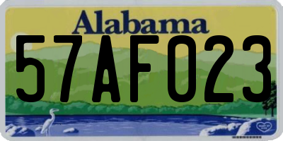 AL license plate 57AF023