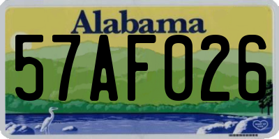 AL license plate 57AF026
