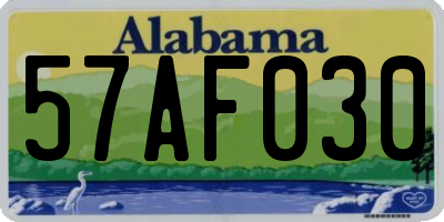 AL license plate 57AF030