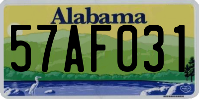 AL license plate 57AF031