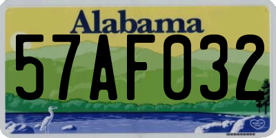 AL license plate 57AF032