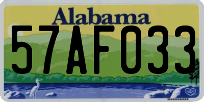 AL license plate 57AF033