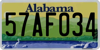 AL license plate 57AF034