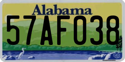 AL license plate 57AF038