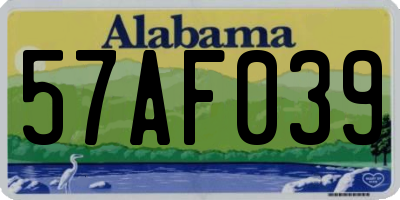 AL license plate 57AF039