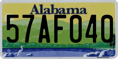 AL license plate 57AF040