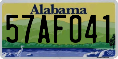 AL license plate 57AF041