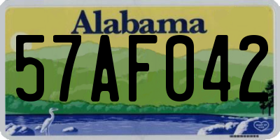 AL license plate 57AF042