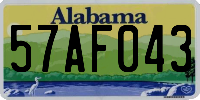 AL license plate 57AF043