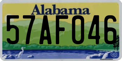 AL license plate 57AF046