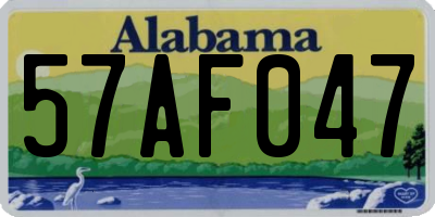 AL license plate 57AF047