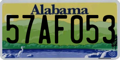 AL license plate 57AF053