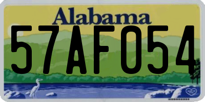 AL license plate 57AF054