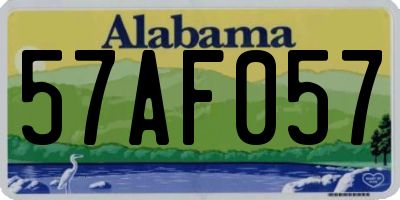 AL license plate 57AF057