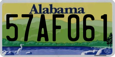 AL license plate 57AF061