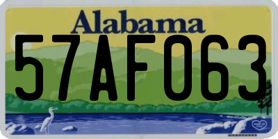 AL license plate 57AF063