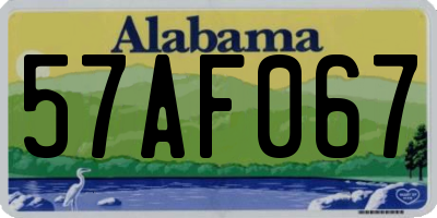 AL license plate 57AF067