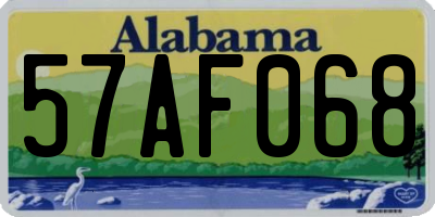 AL license plate 57AF068