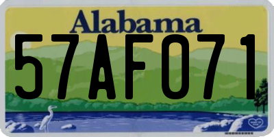 AL license plate 57AF071