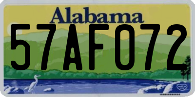 AL license plate 57AF072
