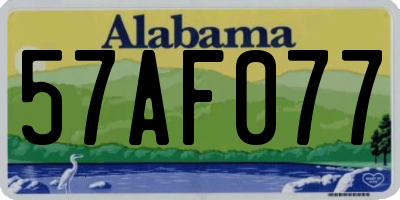 AL license plate 57AF077