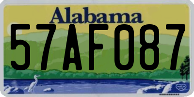 AL license plate 57AF087