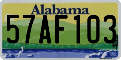 AL license plate 57AF103