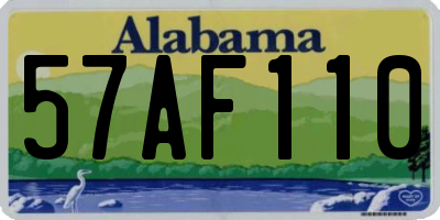 AL license plate 57AF110