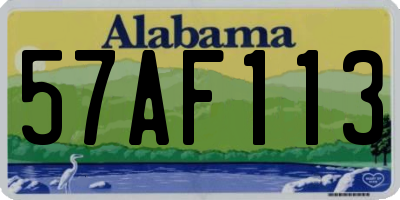 AL license plate 57AF113