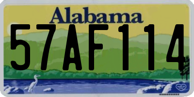 AL license plate 57AF114