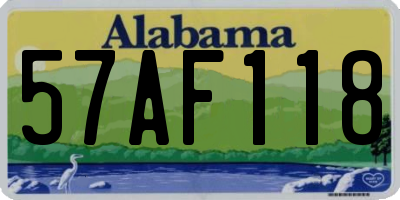 AL license plate 57AF118
