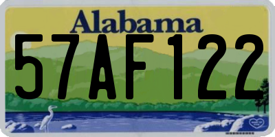 AL license plate 57AF122