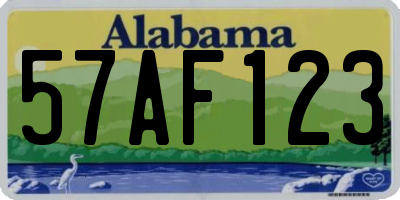 AL license plate 57AF123