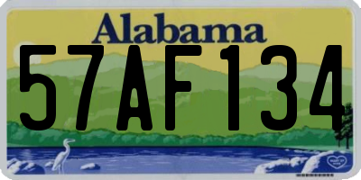 AL license plate 57AF134