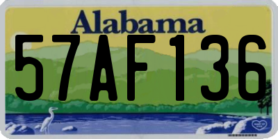 AL license plate 57AF136