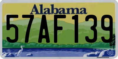AL license plate 57AF139