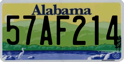 AL license plate 57AF214