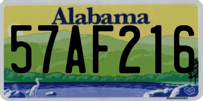 AL license plate 57AF216