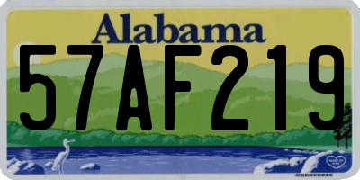 AL license plate 57AF219