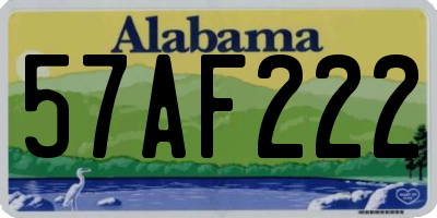AL license plate 57AF222