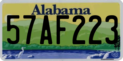 AL license plate 57AF223