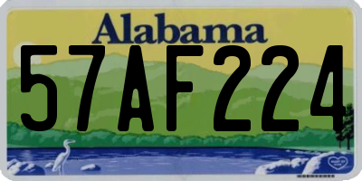 AL license plate 57AF224