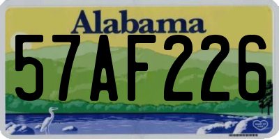 AL license plate 57AF226